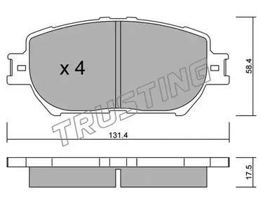Комплект тормозных колодок дискового тормоз TRUSTING 767.0