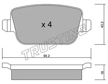 Комплект тормозных колодок дискового тормоз TRUSTING 796.0