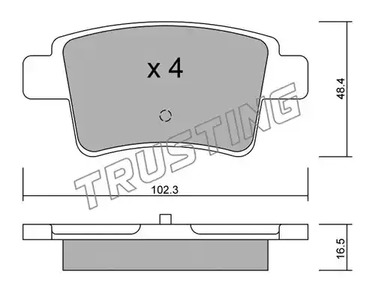 Комплект тормозных колодок дискового тормоз TRUSTING 817.0