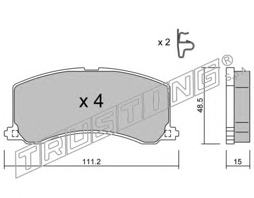 Комплект тормозных колодок дискового тормоз TRUSTING 257.0