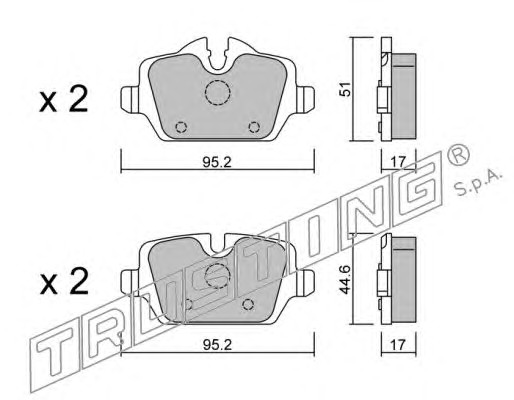Комплект тормозных колодок дискового тормоз TRUSTING 657.0