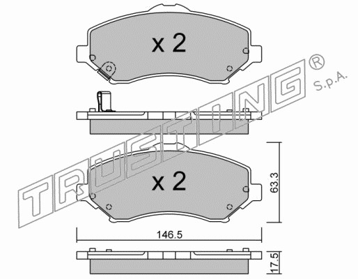 Комплект тормозных колодок дискового тормоз TRUSTING 879.0