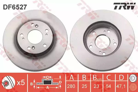 Тормозные диски TRW DF6527