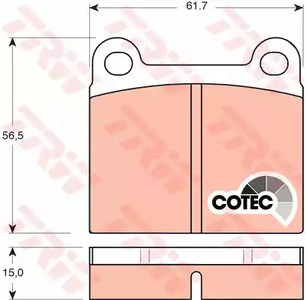 Комплект тормозных колодок дискового тормоз cotec TRW GDB101