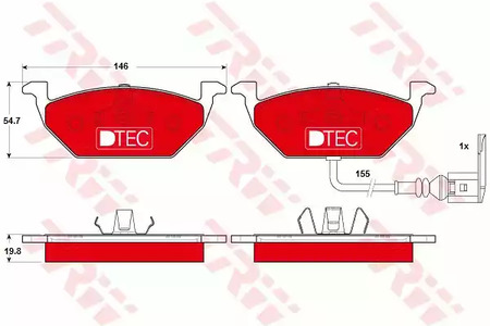 Колодки тормозные дисковые TRW GDB1386DTE