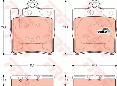 Комплект тормозных колодок дискового тормоз cotec TRW GDB1421