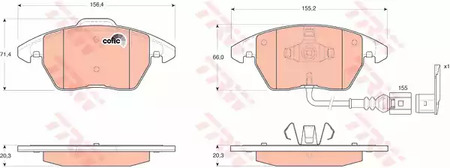 Комплект тормозных колодок дискового тормоза TRW GDB1550