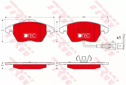 Комплект тормозных колодок дискового тормоз dtec cotec TRW GDB1550DTE
