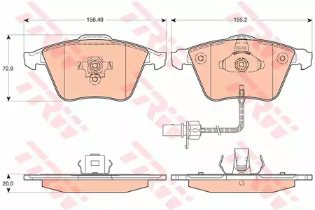 Комплект тормозных колодок дискового тормоза TRW GDB1617