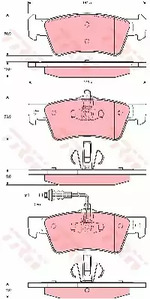 Комплект тормозных колодок дискового тормоза TRW GDB1671