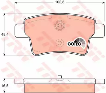 Комплект тормозных колодок дискового тормоз cotec TRW GDB1692
