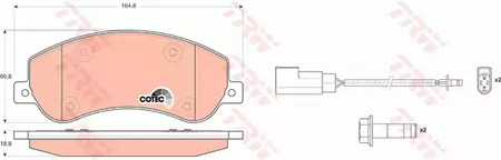 Комплект тормозных колодок дискового тормоза TRW GDB1724