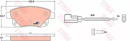 Комплект тормозных колодок дискового тормоза TRW GDB1725