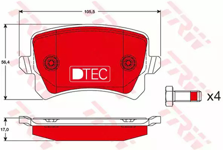 Комплект тормозных колодок дискового тормоз dtec cotec TRW GDB1763DTE