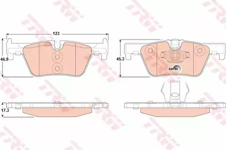 Комплект тормозных колодок дискового тормоз cotec TRW GDB1919