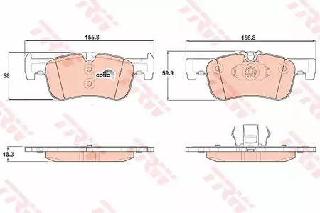 Комплект тормозных колодок дискового тормоз cotec TRW GDB1935