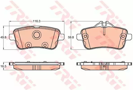 Комплект тормозных колодок дискового тормоз cotec TRW GDB1947