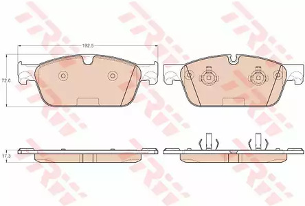 Комплект тормозных колодок дискового тормоза TRW GDB1970