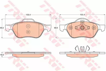 Комплект тормозных колодок дискового тормоза TRW GDB2053