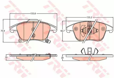 Колодки тормозные дисковые TRW GDB2092
