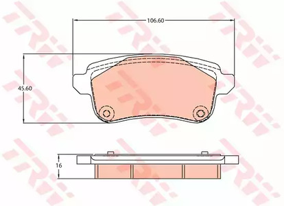 Комплект тормозных колодок дискового тормоз TRW GDB2136