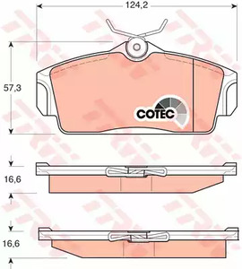 Комплект тормозных колодок дискового тормоз cotec TRW GDB3168