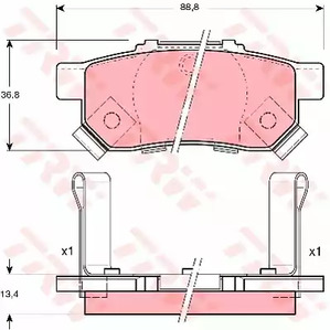 Комплект тормозных колодок дискового тормоз cotec TRW GDB3174