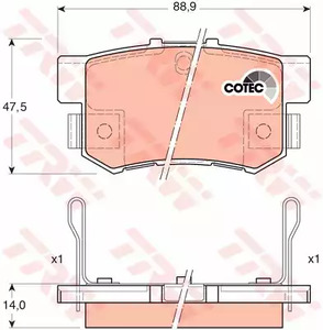 Комплект тормозных колодок дискового тормоз cotec TRW GDB3175