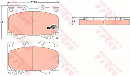 Комплект тормозных колодок дискового тормоз cotec TRW GDB3197