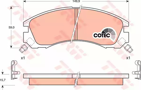 Комплект тормозных колодок дискового тормоз cotec TRW GDB3200