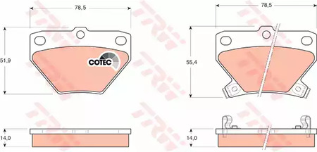 Комплект тормозных колодок дискового тормоз cotec TRW GDB3243