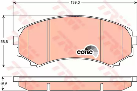 Комплект тормозных колодок дискового тормоз cotec TRW GDB3246