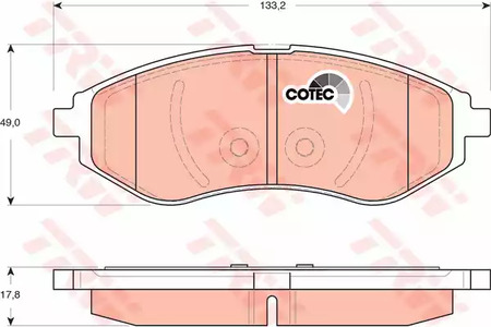 Комплект тормозных колодок дискового тормоз cotec TRW GDB3330