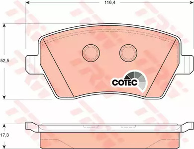 Комплект тормозных колодок дискового тормоз cotec TRW GDB3332