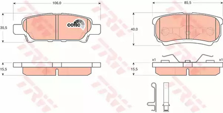 Комплект тормозных колодок дискового тормоз cotec TRW GDB3341