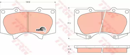 Комплект тормозных колодок дискового тормоз cotec TRW GDB3364