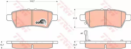 Комплект тормозных колодок дискового тормоз cotec TRW GDB3405