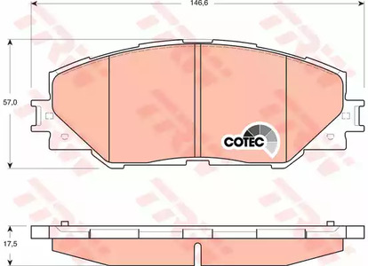 Комплект тормозных колодок дискового тормоз cotec TRW GDB3424