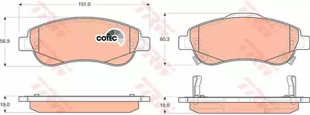 Комплект тормозных колодок дискового тормоз cotec TRW GDB3445