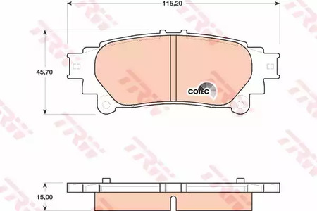 Комплект тормозных колодок дискового тормоз cotec TRW GDB4174