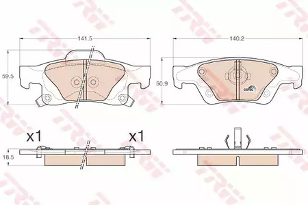 Комплект тормозных колодок дискового тормоз cotec TRW GDB4448