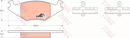 Комплект тормозных колодок дискового тормоз cotec TRW GDB463