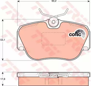 Комплект тормозных колодок дискового тормоз cotec TRW GDB817