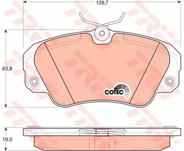 Комплект тормозных колодок дискового тормоз cotec TRW GDB957