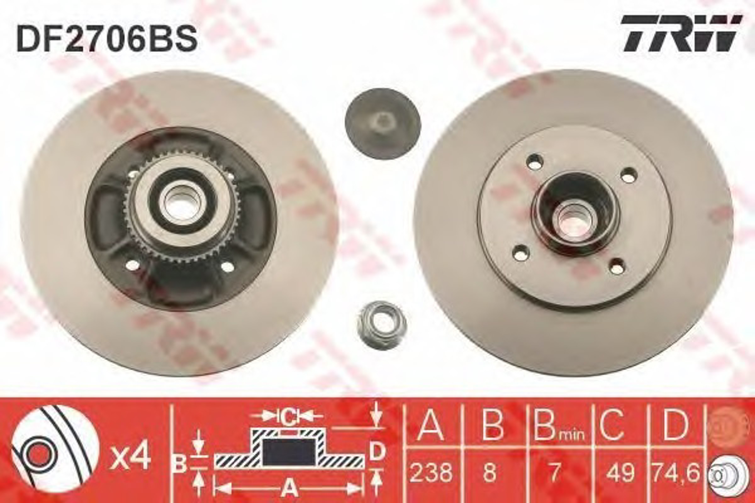 Диск тормозной TRW DF2706BS