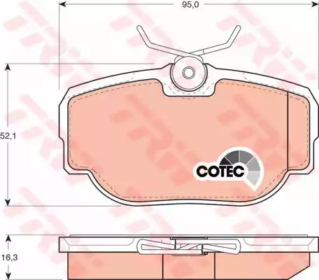 Комплект тормозных колодок дискового тормоз cotec TRW GDB1155