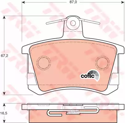 Комплект тормозных колодок дискового тормоз cotec TRW GDB1163