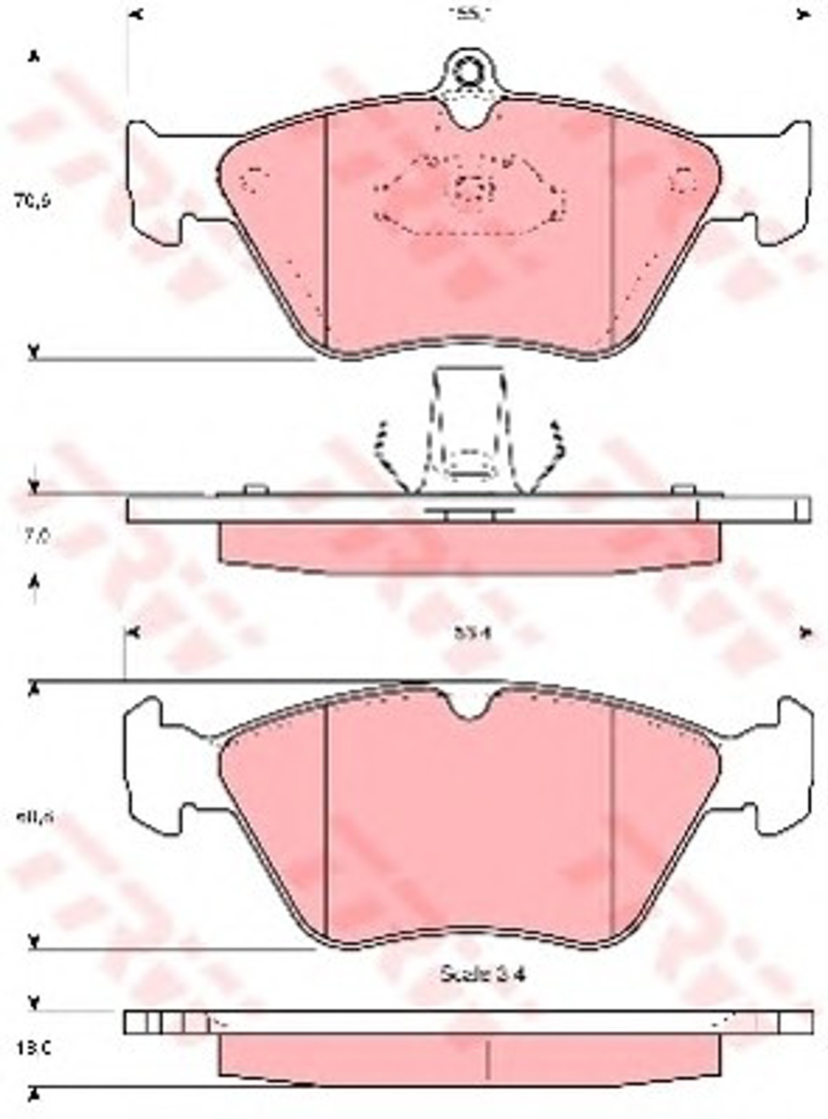 Колодки тормозные дисковые TRW GDB1166