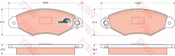 Комплект тормозных колодок дискового тормоз cotec TRW GDB1321