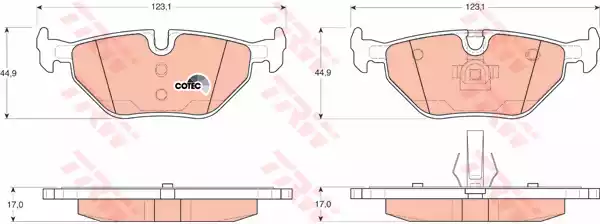Комплект тормозных колодок дискового тормоз cotec TRW GDB1344
